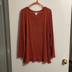 Rust color long sleeve top